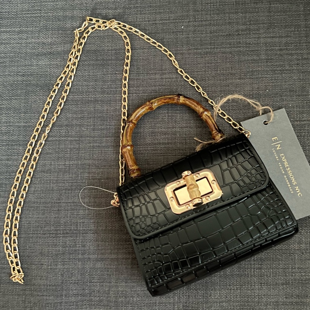 NWT EXPRESSIONS NYC LUXURY CROSSBODY VEGAN MINI BAG PURSE